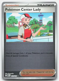 Pokemon Center Lady Common Mega Evolution Reverse Holo 123/132 NM/M Pokemon - Image 1