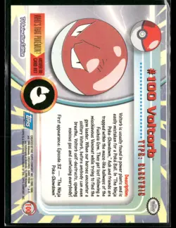 Voltorb #100 Topps Trading Cards Series 2 Blue Logo Pokemon Near Mint - Image 2