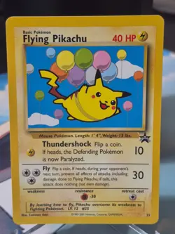 Flying Pikachu Promo #25 Pokemon TCG WOTC Black Star Vintage 2001 Rare Card - Image 1