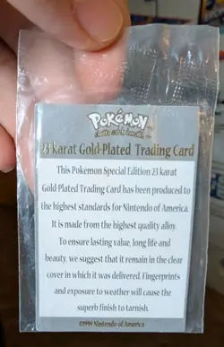 Pokemon Jigglypuff Certificate of Authenticity 23K Gold-Plated Card - Image 2