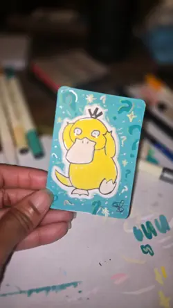 Psyduck ACEO Original Art Card Pokemon Fan Art OOAK Handmade ATC - Image 1