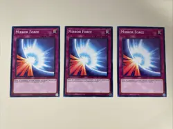 Yugioh - Mirror Force x 3 - NM - Plus Free Holographic Card - A - Image 1