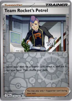 Team Rocket's Petrel - 176/182 Reverse Holo Destined Rivals Pokemon Card TCG - Image 1