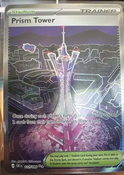 Prism Tower 111/086 UR Holo NM Pokemon Card ME04 Chaos Rising - Image 1