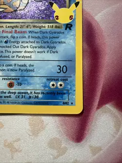 2021 Pokemon SWSH Celebrations Dark Gyarados Classic Collection #8/82 - Image 2
