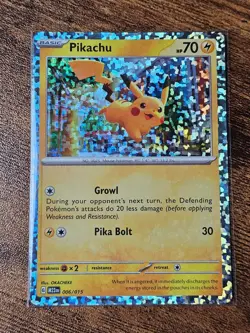 Full Holo Bleed Pikachu 006/015 McDonald's Holo Rare Pokemon TCG - Image 1