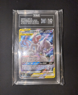 2019 Pokemon TCG Mewtwo & Mew GX SM191 Black Star Promo Alt Art Holo EN TAG 10 - Image 1