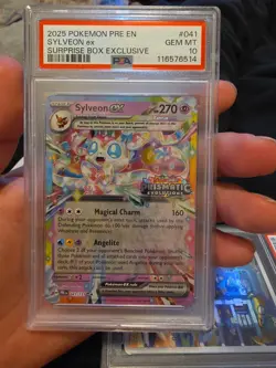PSA 10 GEM Mint Sylveon ex 041/131 Stamped Surprise Box Exclusive Pokemon PRE - Image 1