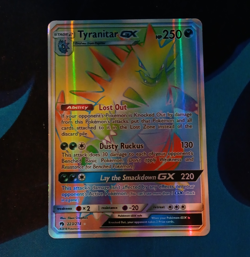 Pokemon TCG Tyranitar GX Secret Rare Full Art Holo 223/214 SM-Lost Thunder - Image 1