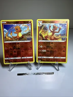 Charmander 008/078 Pokemon GO Reverse Holo + Charmeleon Reverse Near Mint - Image 1