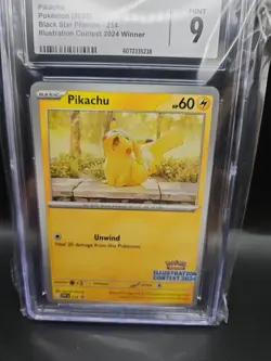 2025 Pokemon Pikachu Black Star Promo Illustration Contest 2024 SVP 214 CGC 9 - Image 2