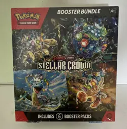 Pokemon TCG Scarlet & Violet Stellar Crown Booster Bundle 6 Packs English 2024 - Image 1