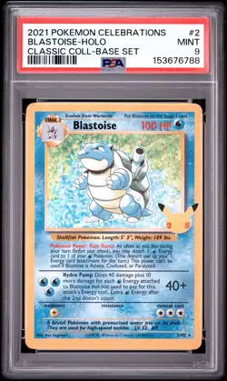 2021 POKEMON CELEBRATIONS CLASSIC COLLECTION #2 BLASTOISE-HOLO PSA 9 - Image 1