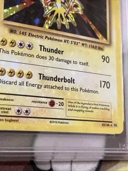 HEAVY HOLO BLEED ERROR Pokemon Zapdos 42/108 XY Evolutions PSA 7 - Image 3
