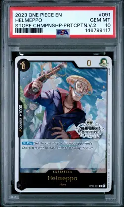 2023 ONE PIECE PROMOS STORE CHAMPIONSHIP-PARTICIPATION VOL.2 HELMEPPO PSA 10 - Image 1