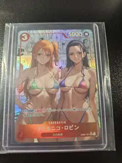 Robin And Nami One Piece Anime Waifu Card Girl Foil Doujin Holo Card. - Image 1