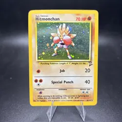 Hitmonchan 8/130 Pokemon Base Set 2 SWIRL Holo Rare WOTC Vintage Card HP -j - Image 1