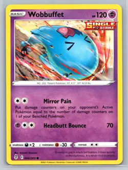 Pokemon Wobbuffet 066/203 Evolving Skies Common Single Strike Regular Card NM - Image 1