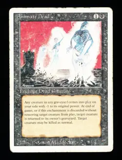 * * 1x Animate Dead x1 * * Revised MTG VHP Very Heavy Play (no creases) - Image 1