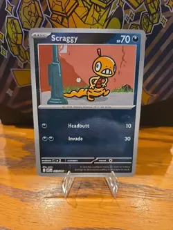 Scraggy (Poke Ball Pattern) 057/086 Sv: White Flare Holo Pokemon TCG NM - Image 1