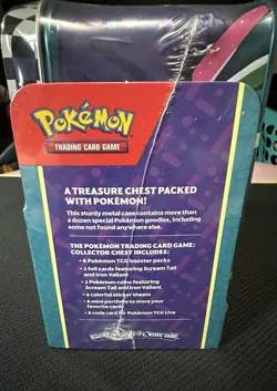 Pokemon TCG SCREAM TAIL & IRON VALIANT Collector Chest Tin Lunch Box New Sealed - Image 3