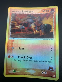Team Magma's Rhyhorn 68/95 Reverse Holo Ex Team Magma vs. Team Aqua Pokemon NM - Image 1
