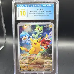 Pokemon Pikachu 001/SV-P Scarlet & Violet Promo CGC Pristine 10 Chinese 60HP - Image 1
