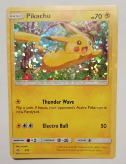 POKEMON PIKACHU MCDONALD'S CONFETTI HOLO ERROR BLEED 5/12 GOOD CONDITION 2016 - Image 1