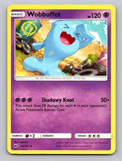 Wobbuffet 49/147 Uncommon Burning Shadows Pokemon LP - Image 1
