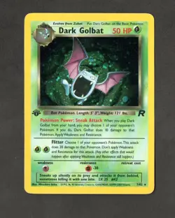 1st Edition Dark Golbat 7/82 Team Rocket Holo Rare WOTC Vintage Pokemon - Image 1