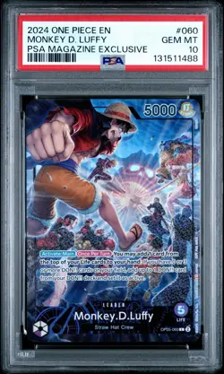 2024 ONE PIECE PROMOS PSA MAGAZINE EXCLUSIVE #060 MONKEY D. LUFFY PSA 10 - Image 1