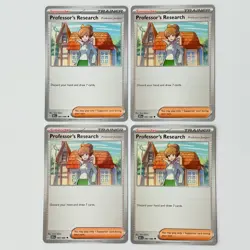 4x Professor's Research 085/086 x4 - Black Bolt - Pokemon Playset - NM - Image 1