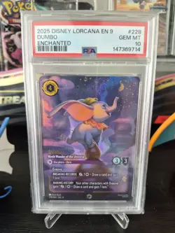 Disney Lorcana Dumbo Ninth Wonder of the Universe Fabled Enchanted #228 PSA 10 - Image 1
