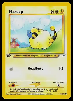 Pokemon Card - Mareep Neo Destiny 75/105 Common 1st Edition - Image 1