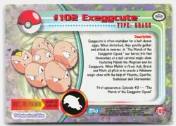 Exeggcute #102 Topps Trading Cards Series 2 Pokemon Near Mint - Image 2