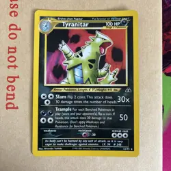 Pokemon Tyranitar Neo Discovery Amazing Holo Swirl Card 12/75 Unlimited Rare LP - Image 2