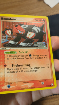 Pokemon TCG Houndour 60/109 Team Rocket Returns Reverse Holo, Vintage, LP! - Image 2