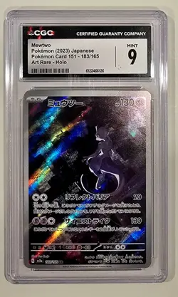 CGC 9 Mewtwo 183/165 Sv2a Pokemon Card 151 Art Rare Holo Japanese 2023 - Image 1