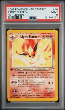 2002 POKEMON NEO DESTINY 1ST EDITION #46 LIGHT FLAREON PSA 9 - Image 1