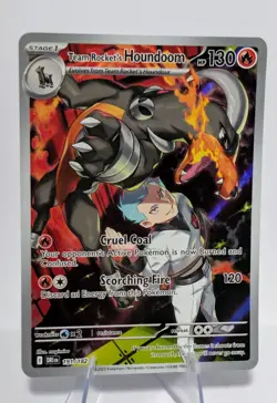 Team Rocket's Houndoom Sv10 Destined Rivals 191/182 Full Art Holo Rare Pokemon - Image 1