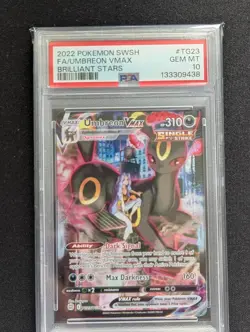 2022 Pokemon Sword & Shield Brilliant Stars #TG23 Full Art Umbreon VMAX PSA 10 - Image 1
