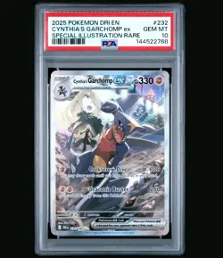 PSA 10 Cynthia’s Garchomp EX 232/182 Destined Rivals English Team Rocket Pokemon - Image 1