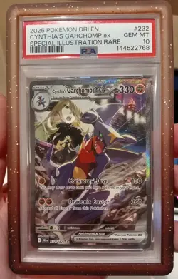 PSA 10 Cynthia’s Garchomp EX 232/182 Destined Rivals English Team Rocket Pokemon - Image 2