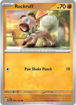 Rockruff 089/162 Common Pokemon SV05: Temporal Forces NM - Image 1