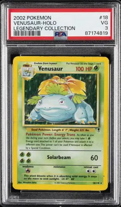 2002 POKEMON LEGENDARY COLLECTION #18 VENUSAUR-HOLO PSA 3 - Image 1