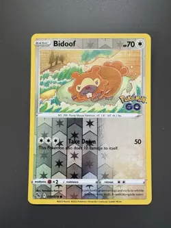 Pokemon TCG Bidoof 059/078 Pokemon GO Reverse Holo - Image 1