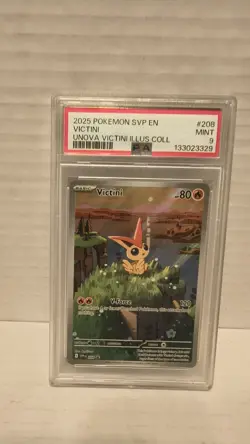 2025 Pokemon SVP EN Black Star Promo Victini Unova Illustration #208 PSA 9 MINT - Image 2