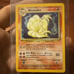 Ninetales Pokemon base set Halo 12/102 ERROR Misprint Rare - Image 1