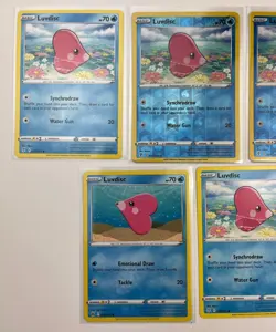 Pokemon Card Lot Of 5 Luvdisc Sword Shield Crown Zenith 2023 Reverse Holo - Image 2