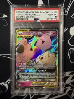 PSA 10 2019 Pokemon Cosmic Eclipse Togepi Cleffa Igglybuff GX 143/236 Holo - Image 1